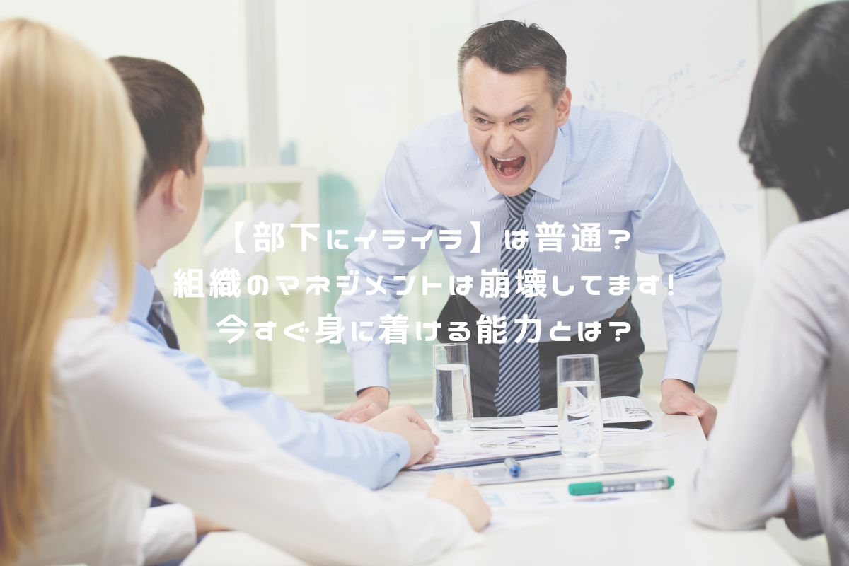 【部下にイライラ】は普通？組織のマネジメントは崩壊してます！今すぐ身に着ける能力とは？ アイキャッチ